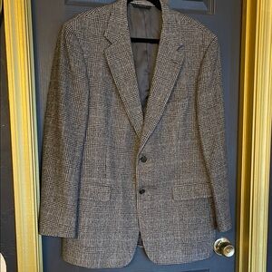 Brooks Brothers Black and White Checkered Camel Hair Blazer